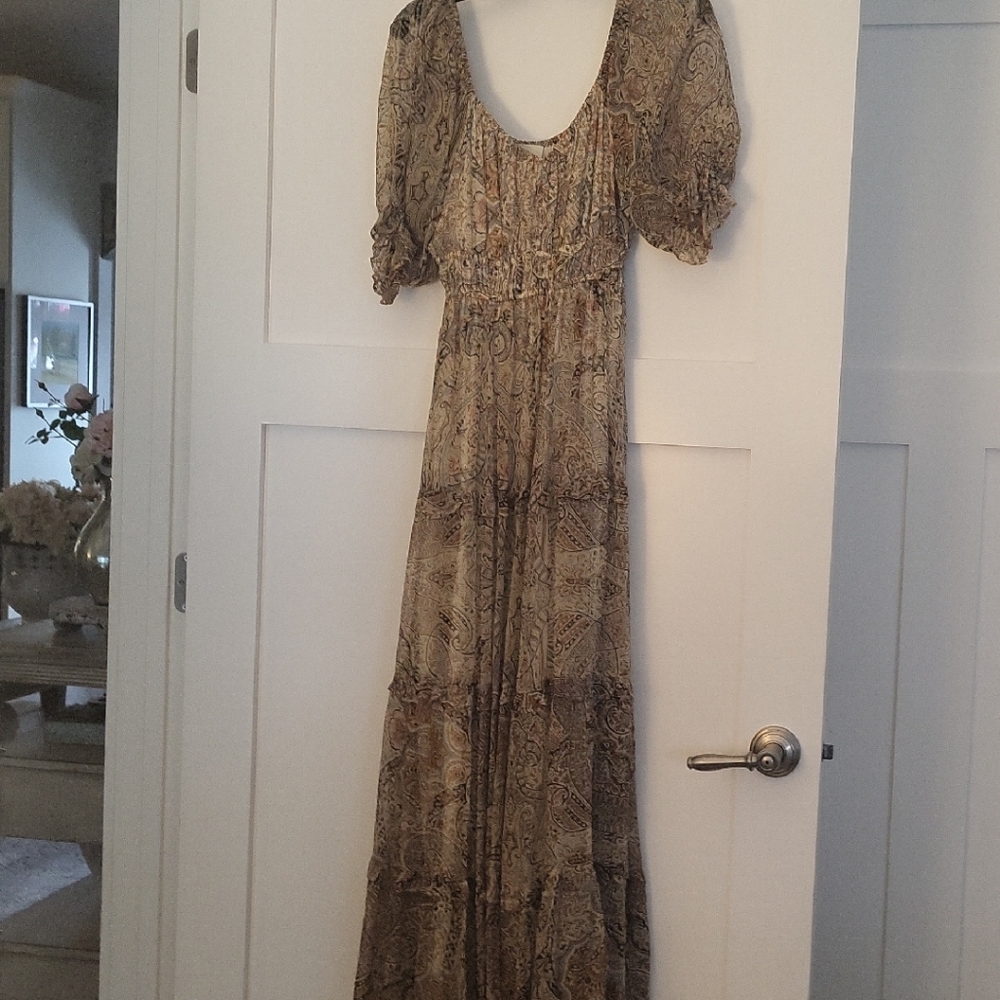 Cleobella Tan and Brown Maxi Dress